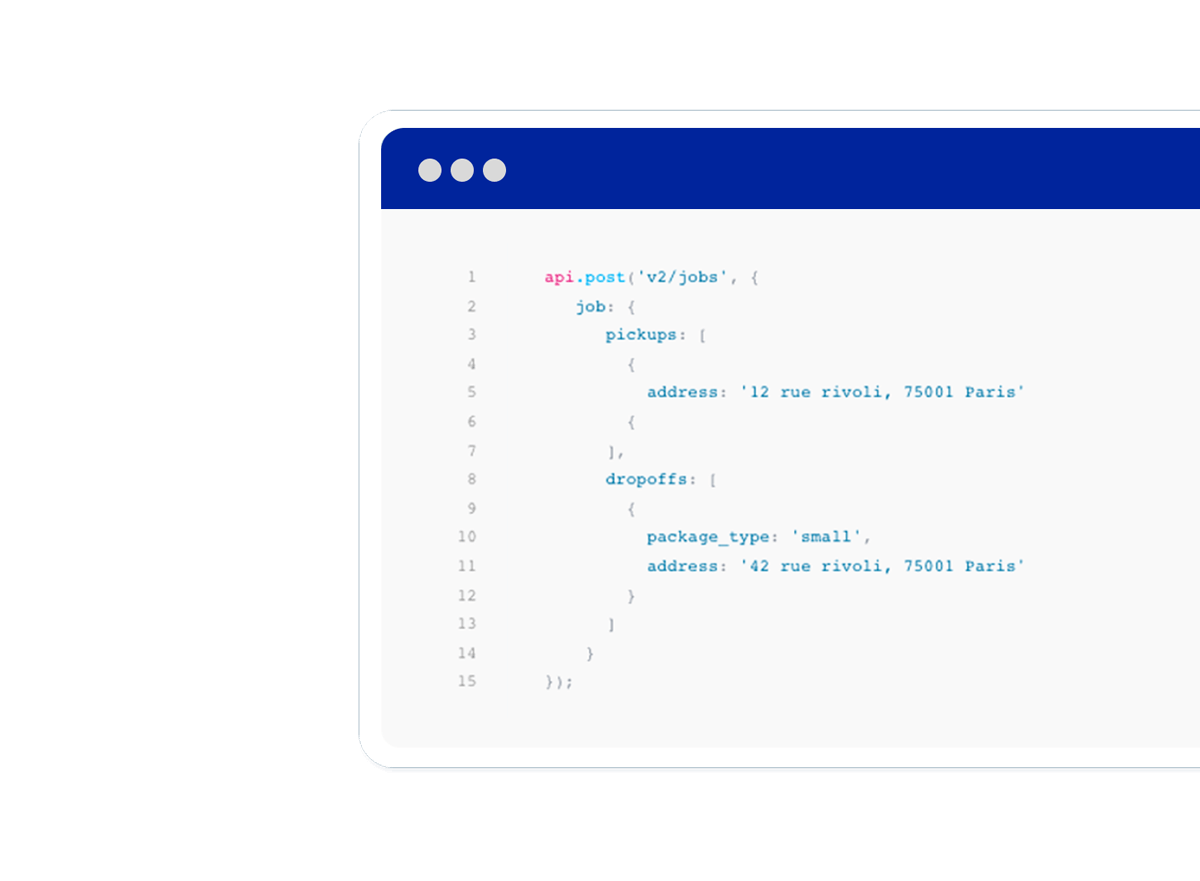 API code lines